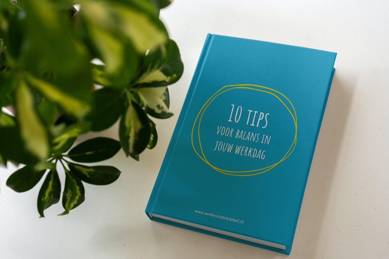Mock up ebook tien tips voor balans op het werk